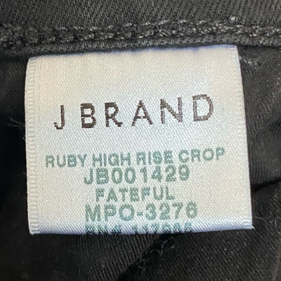 J Brand Women’s Ruby High Rise Crop Frayed Hem Denim Jean Black Size 27 - Picture 11 of 16